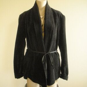 Dries Van Noten Black Velvet Cotton Jacket Sz 36 Gorgeous!!